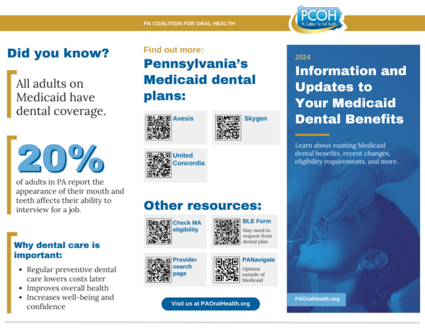 PA Coalition for Oral Health Medicaid dental benefits information.
