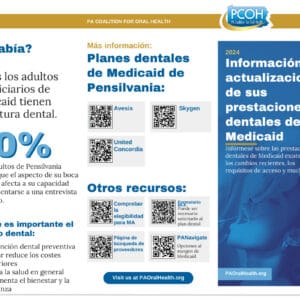 PA Coalition for Oral Health dental care flyer.