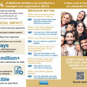 Medicaid enrollment benefits and myths debunked flyer.