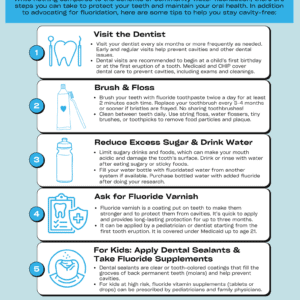 Tips for dental care after water fluoridation ends.