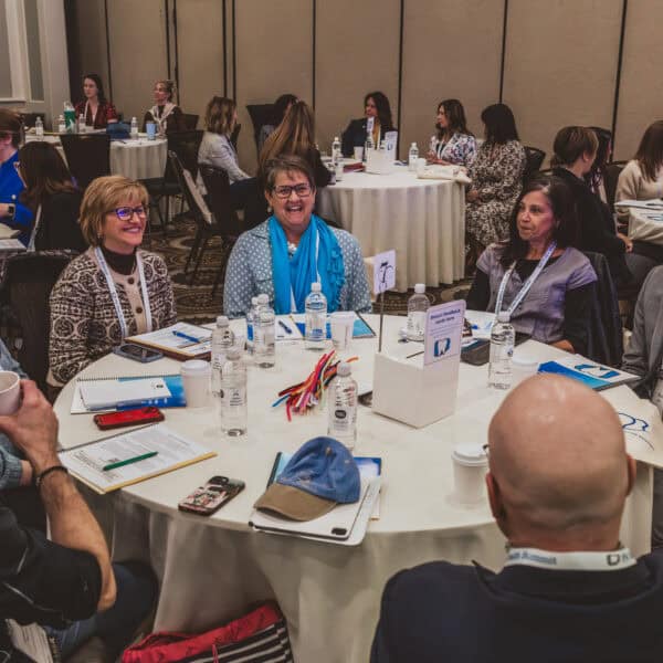 Group discussion at a professional conference.